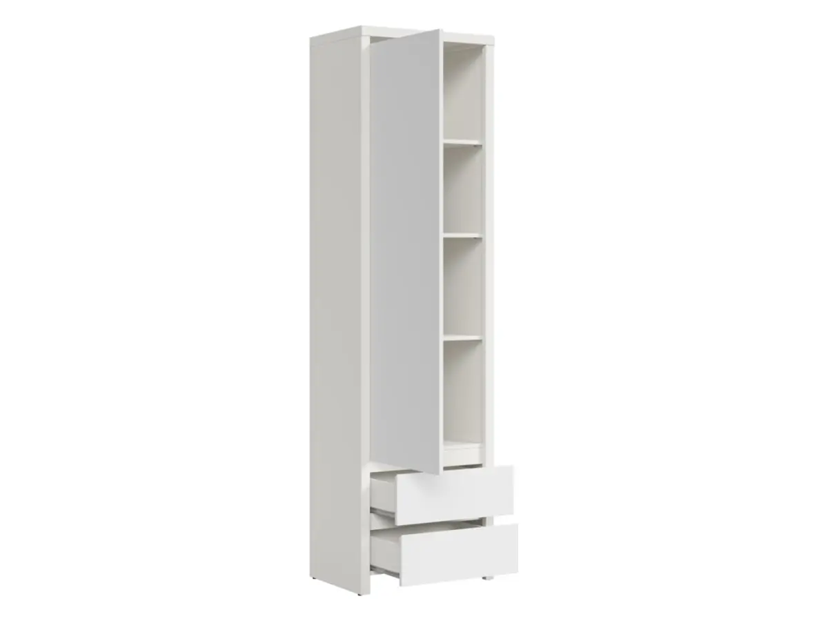 Estantería Kaspian 56 cm con puertas y 2 cajones blanco