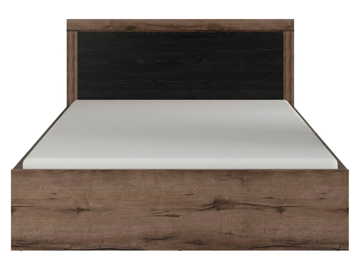 Cama Balin 160x200 con somier y contenedor roble monastery/negro