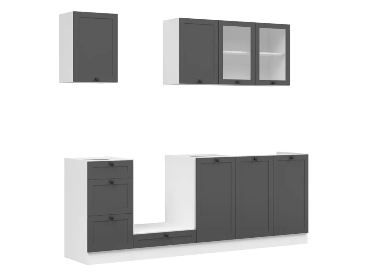 Conjunto de cocina Junona Line 220 cm grafito