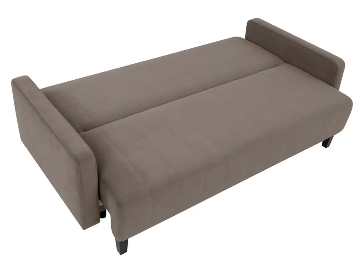 Trzyosobowa sofa z funkcją spania Marcia z pojemnikiem, brązowy welur