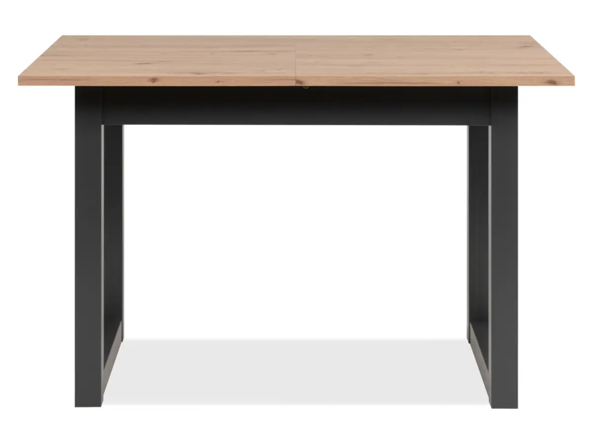 Mesa extensible rectangular Denver 120-160/80/75 roble artisan/negro