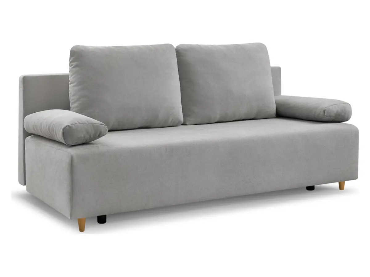 Sofá de tres plazas Sun con función de cama y contenedor gris