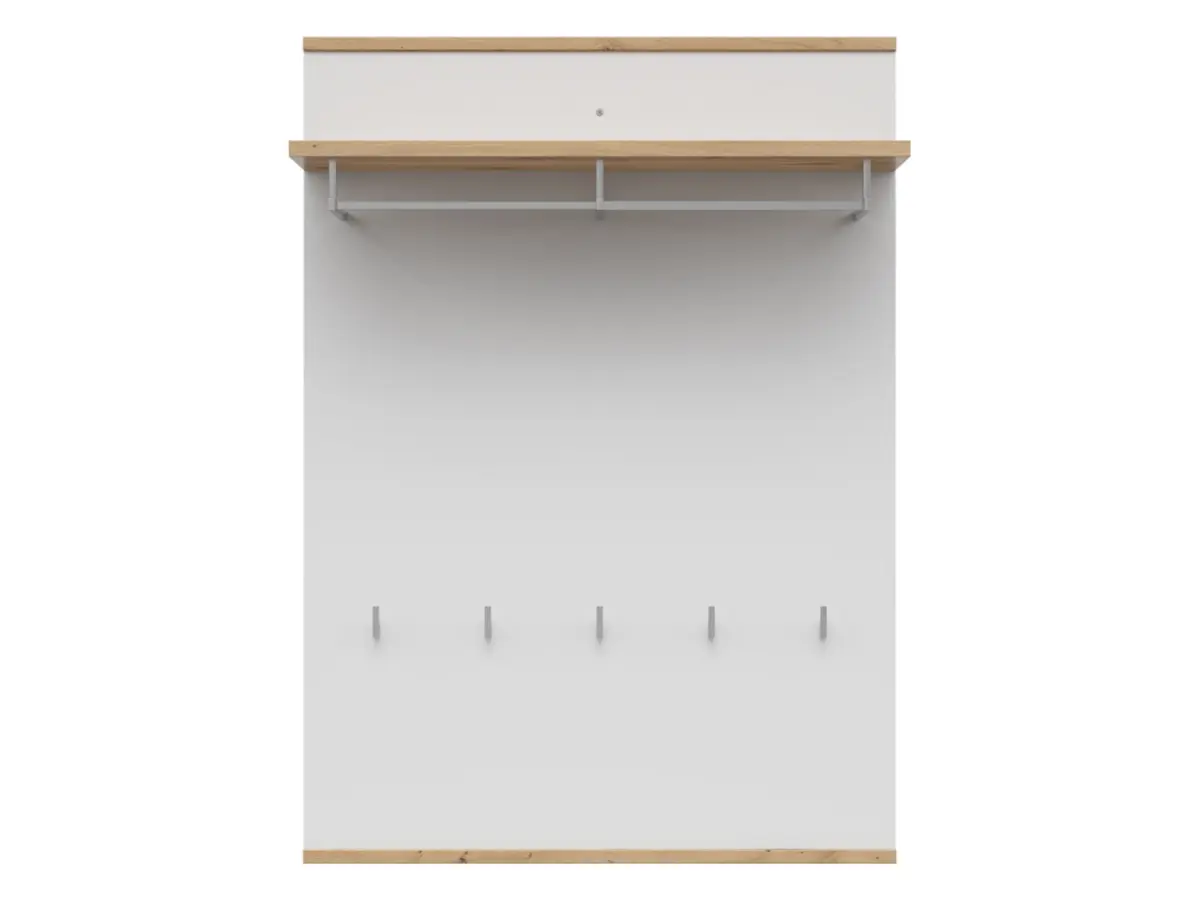 Perchero de pared Yamael para recibidor roble artisan/blanco