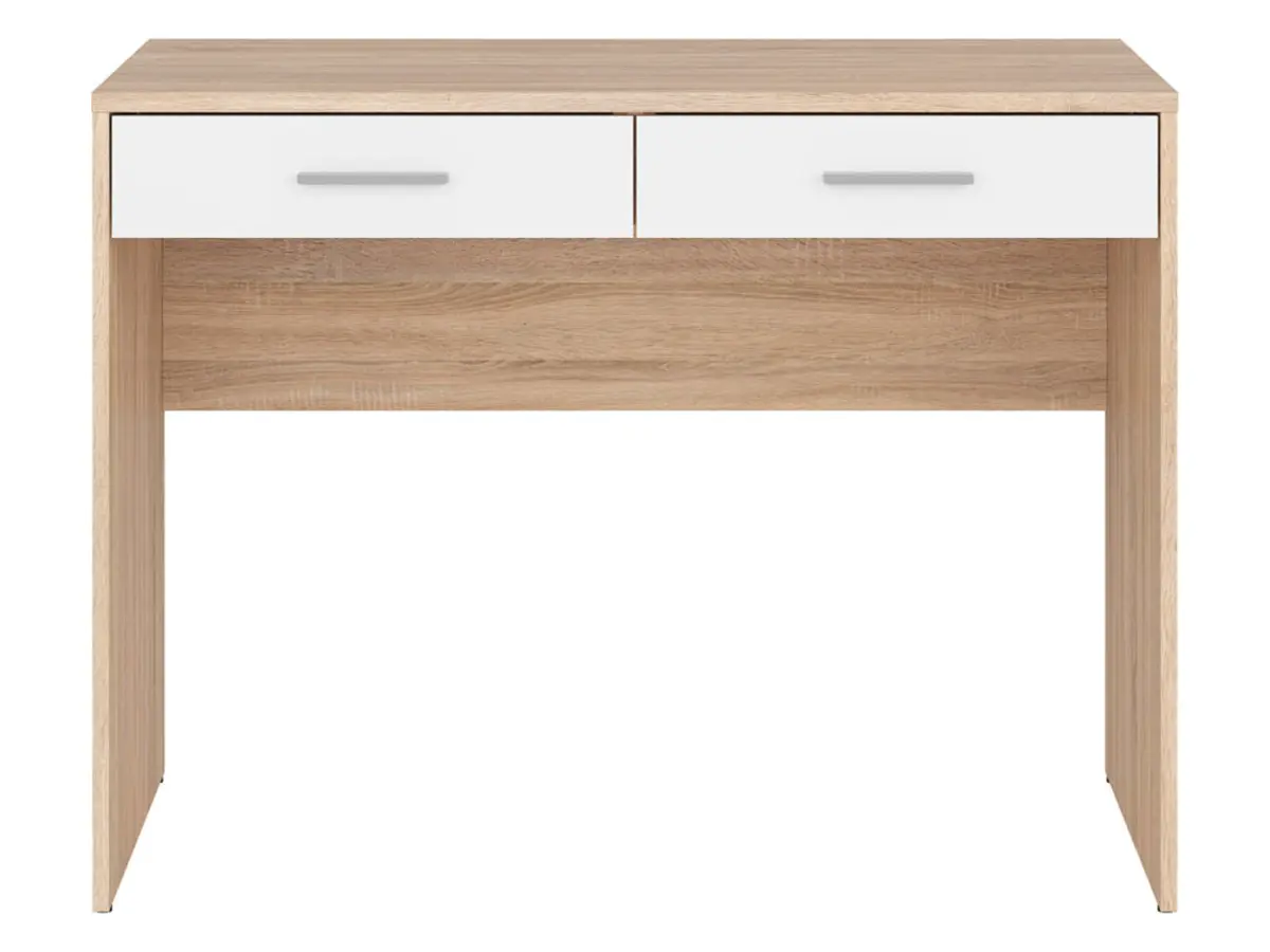 Escritorio Nepo Plus 100 cm con 2 cajones roble sonoma/blanco