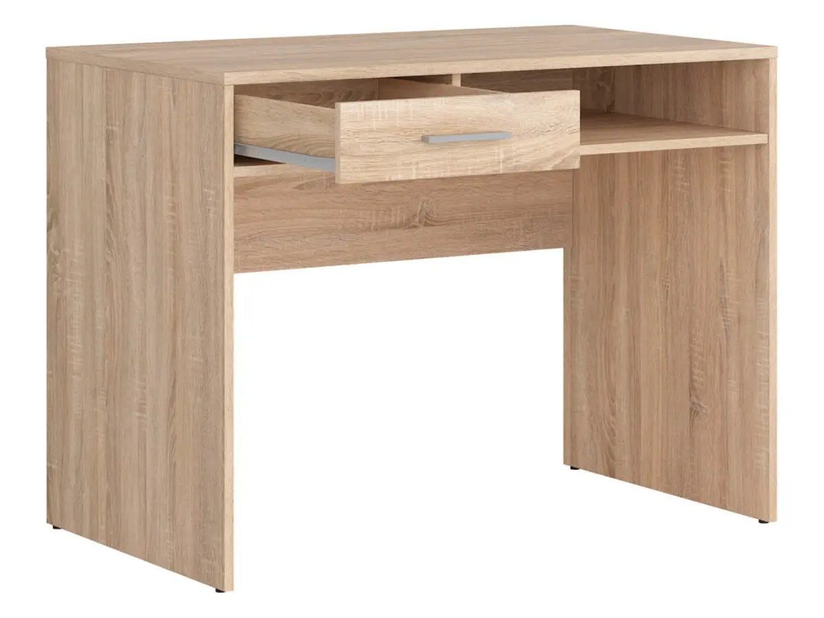 Escritorio Nepo Plus 100 cm con cajón y estante roble sonoma