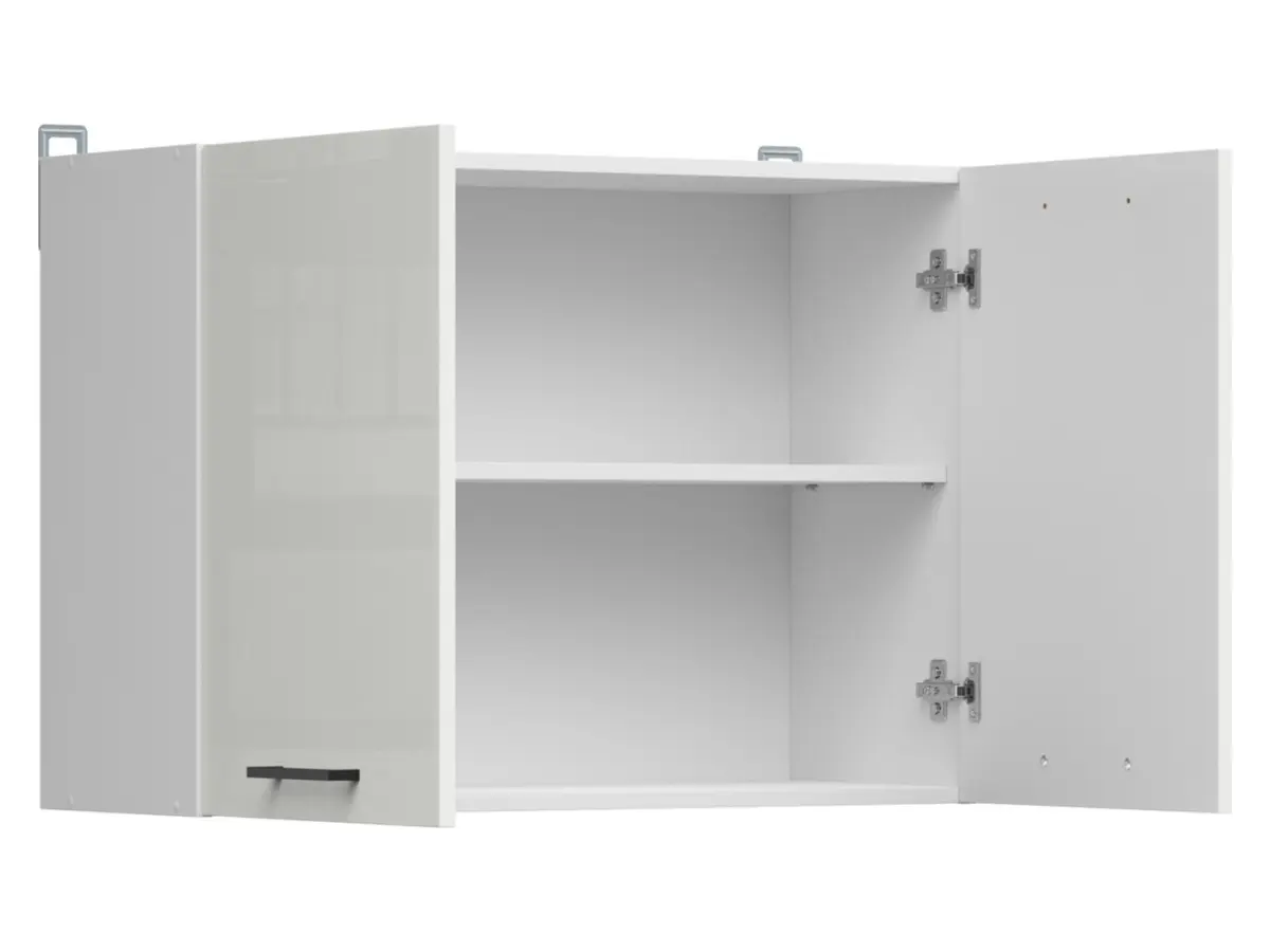 Armario de cocina superior Junona Line 80 cm de dos puertas brillo tiza