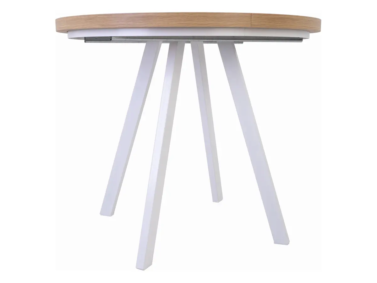 Mesa extensible Pares roble wotan/blanco 90-180x90