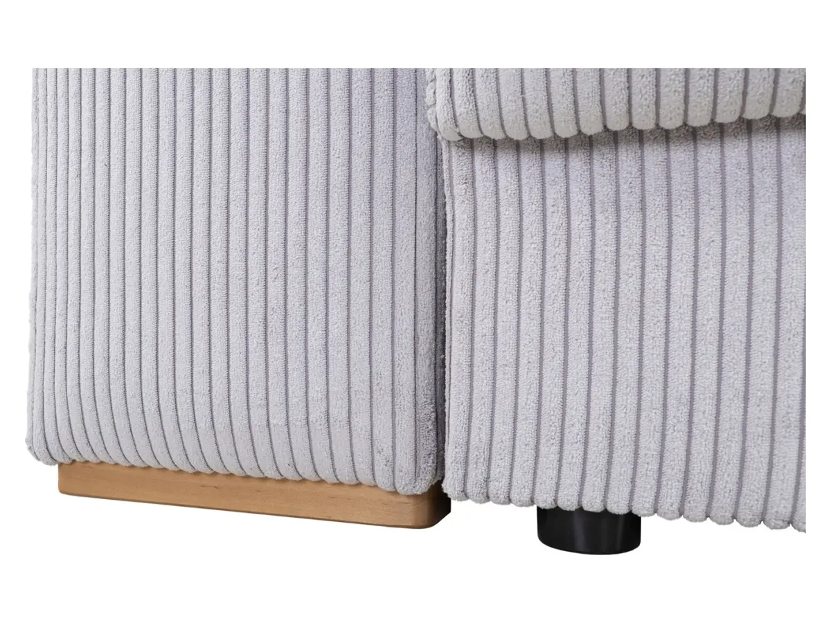 Sofá de tres plazas Peter cama con arcón de pana gris