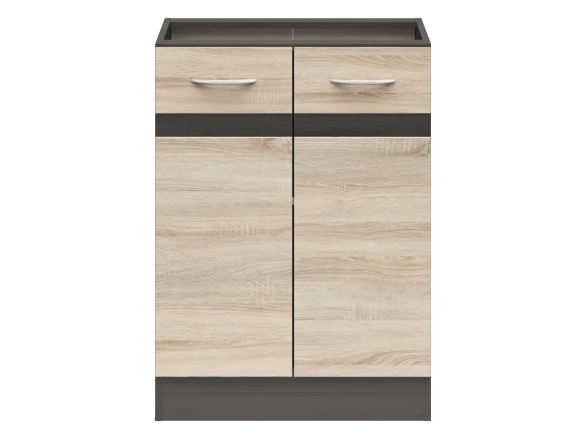Нижний кухонный шкаф Junona Line 60 см двухдверный дуб сонома