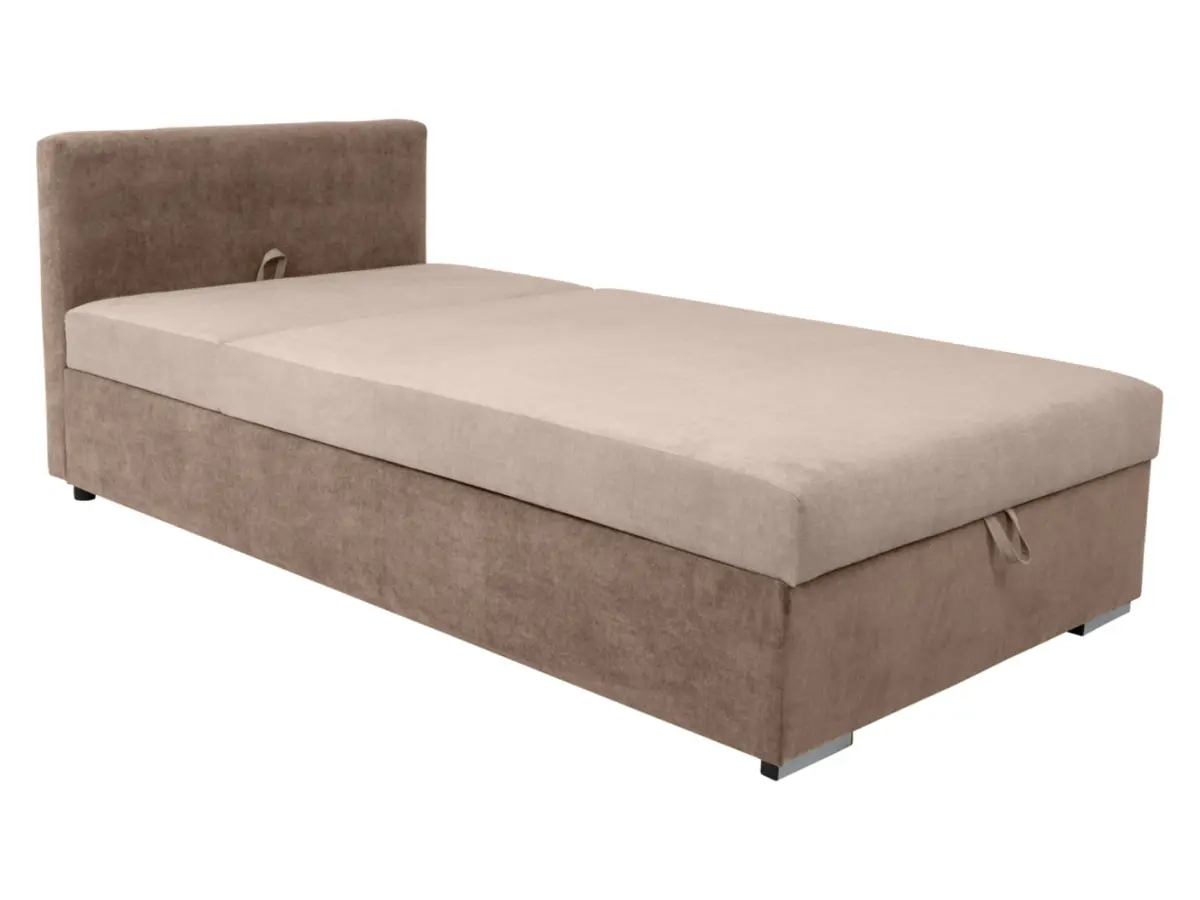 Sofá cama Rico con arcón y respaldo ajustable beige