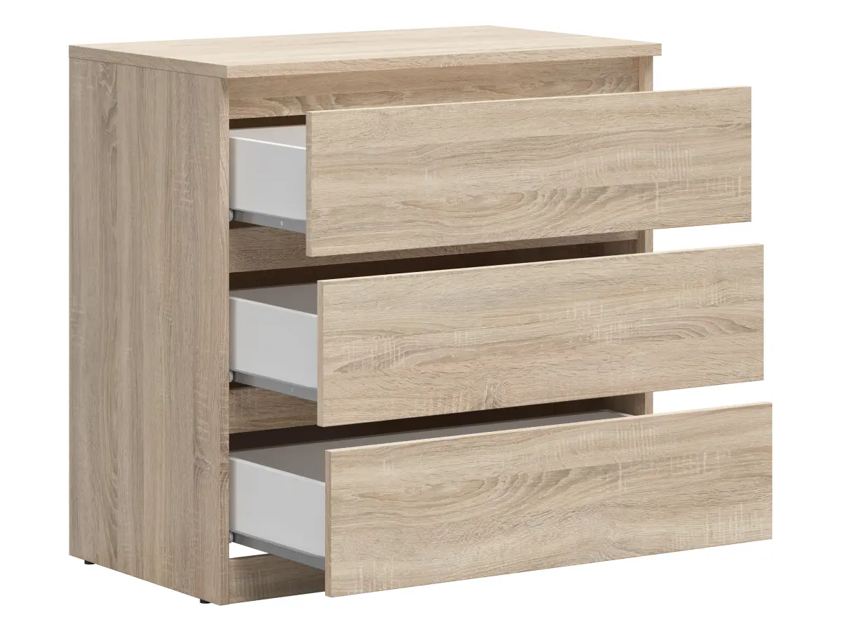 Cómoda Tetrix 75 cm con 3 cajones roble sonoma