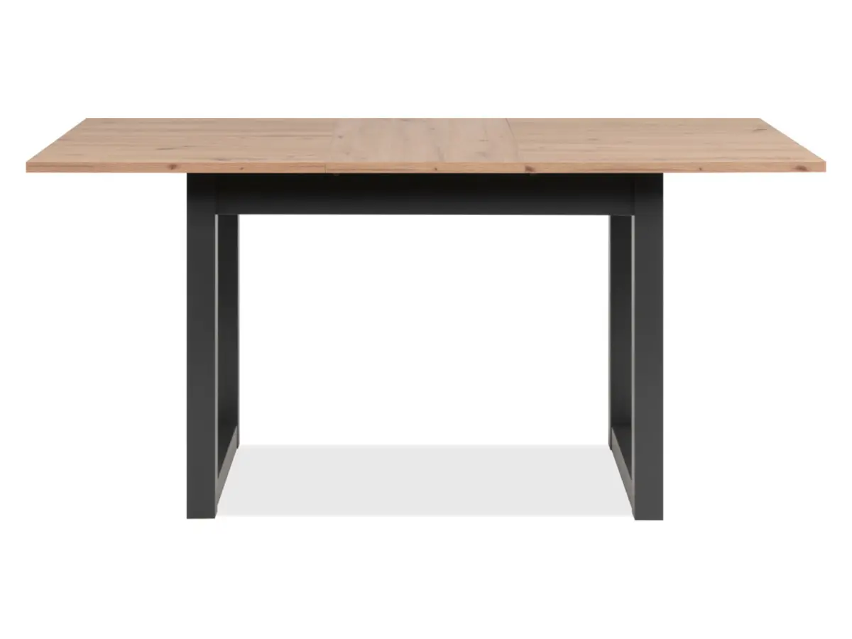 Mesa extensible rectangular Denver 120-160/80/75 roble artisan/negro