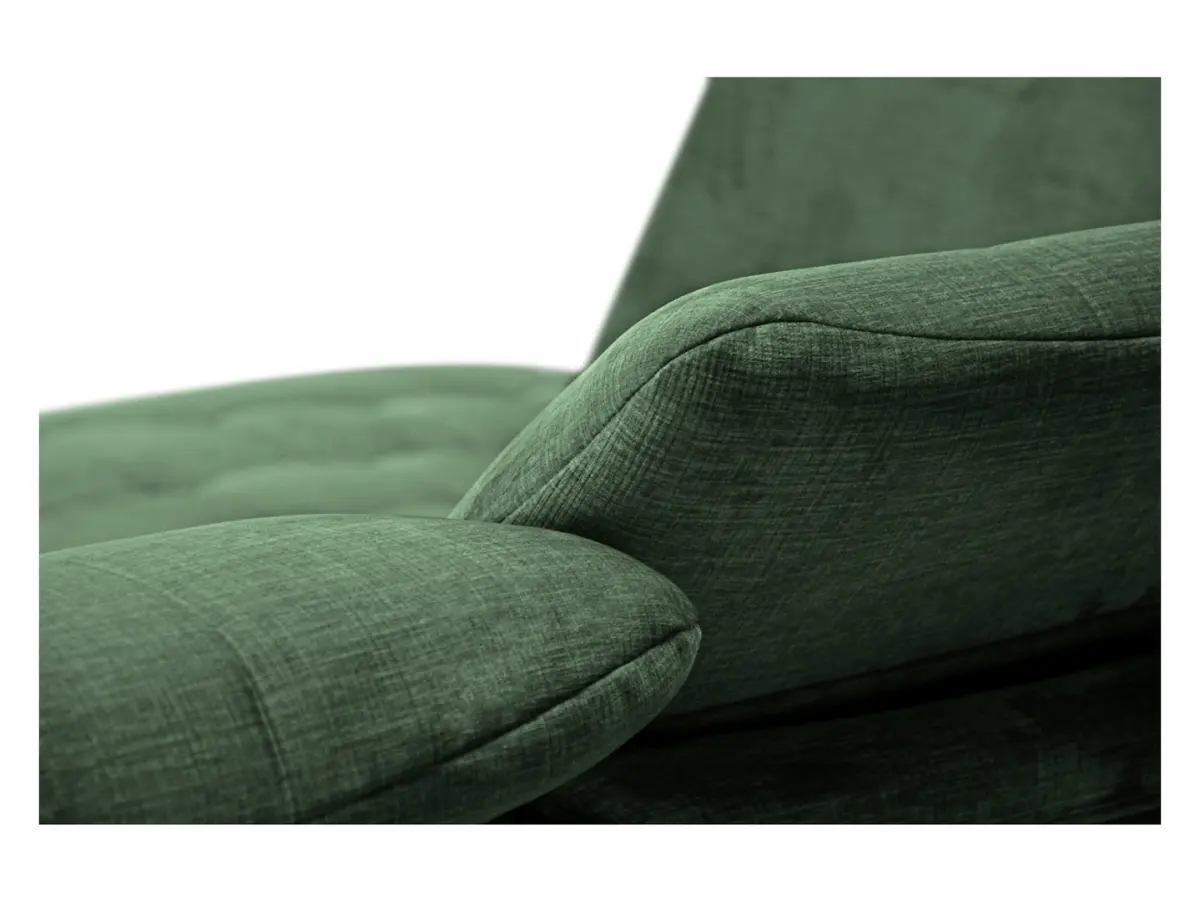 Sofá rinconera izquierdo Aragon extensible con reposacabezas y asiento ajustables verde