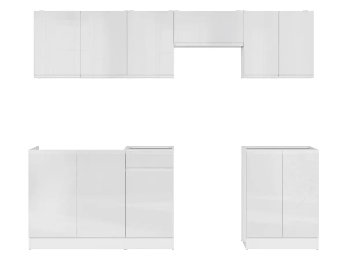 Кухонный гарнитур Junona Line 240 см белый глянец без столешницы