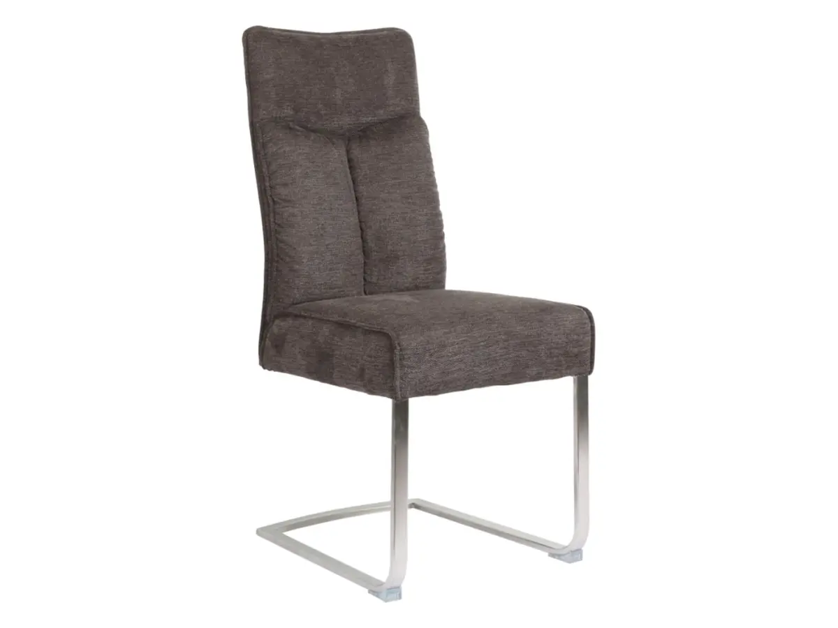 Silla tapizada Buffy marrón con base de patín