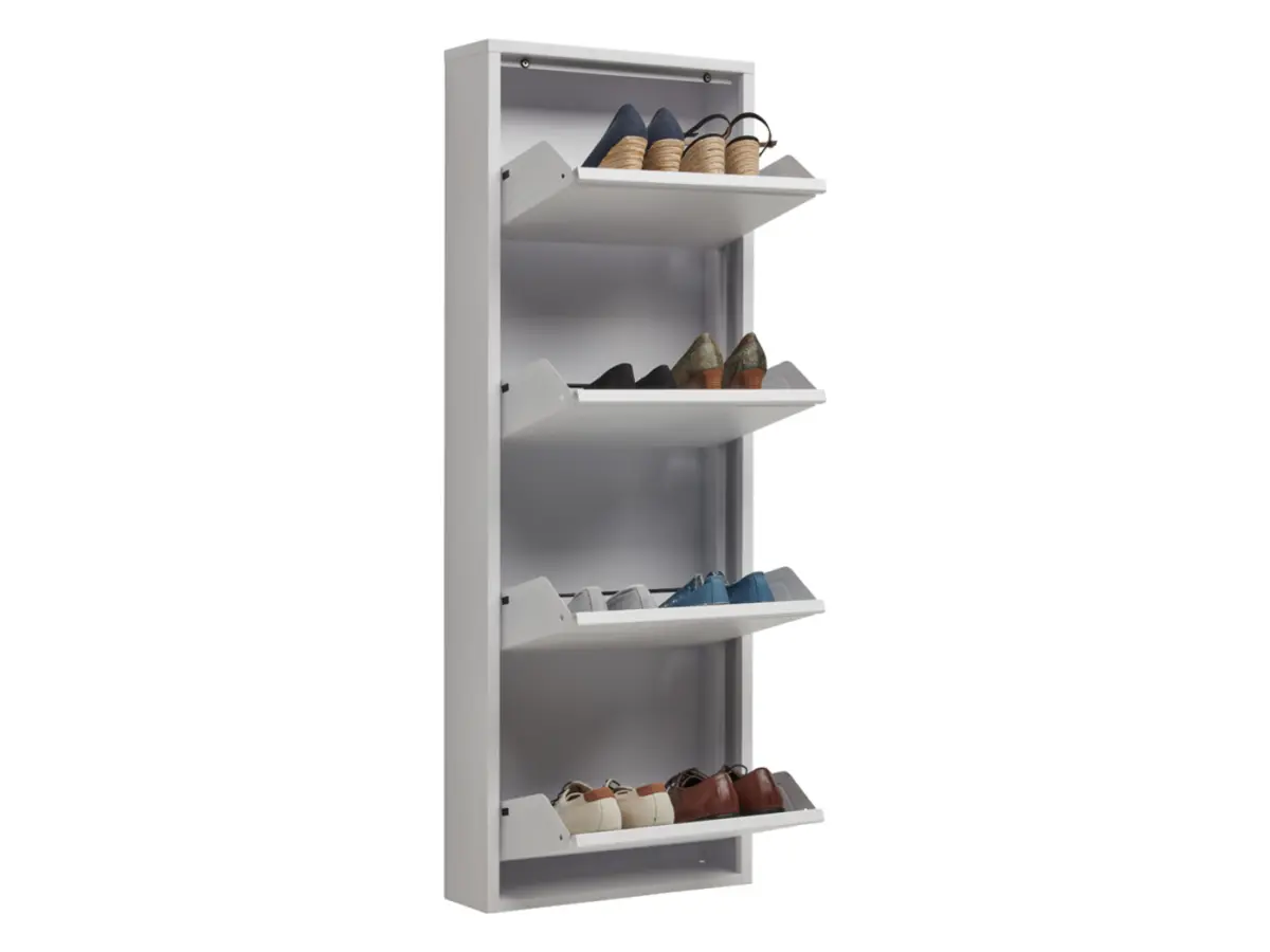 Zapatero Fly 50 cm con 4 puertas blanco