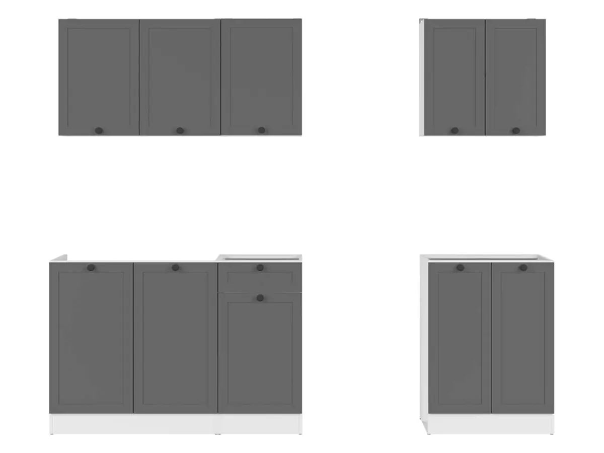 Conjunto de cocina Junona Line A 180 cm grafito sin encimera
