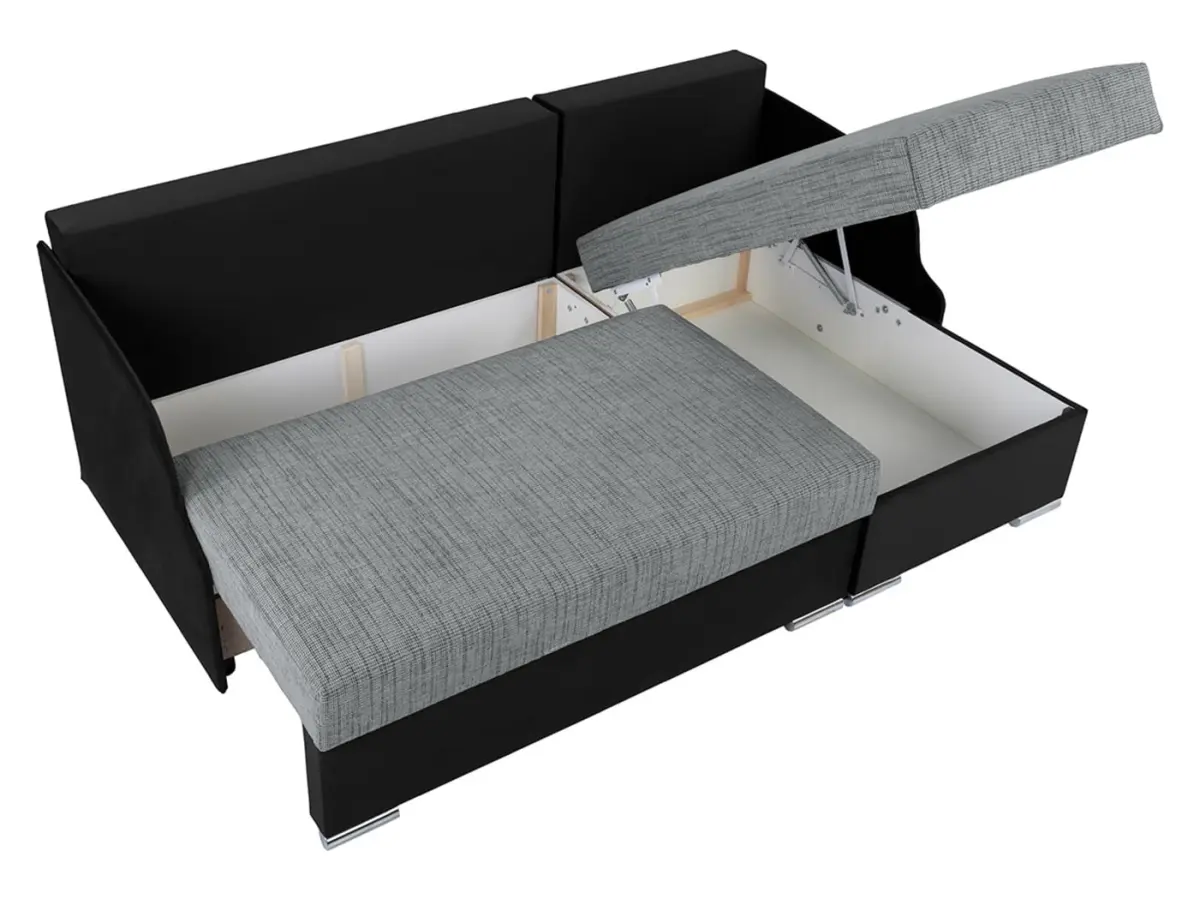 Універсальний кутовий диван Merin з функцією сну та 2 контейнерами сірий