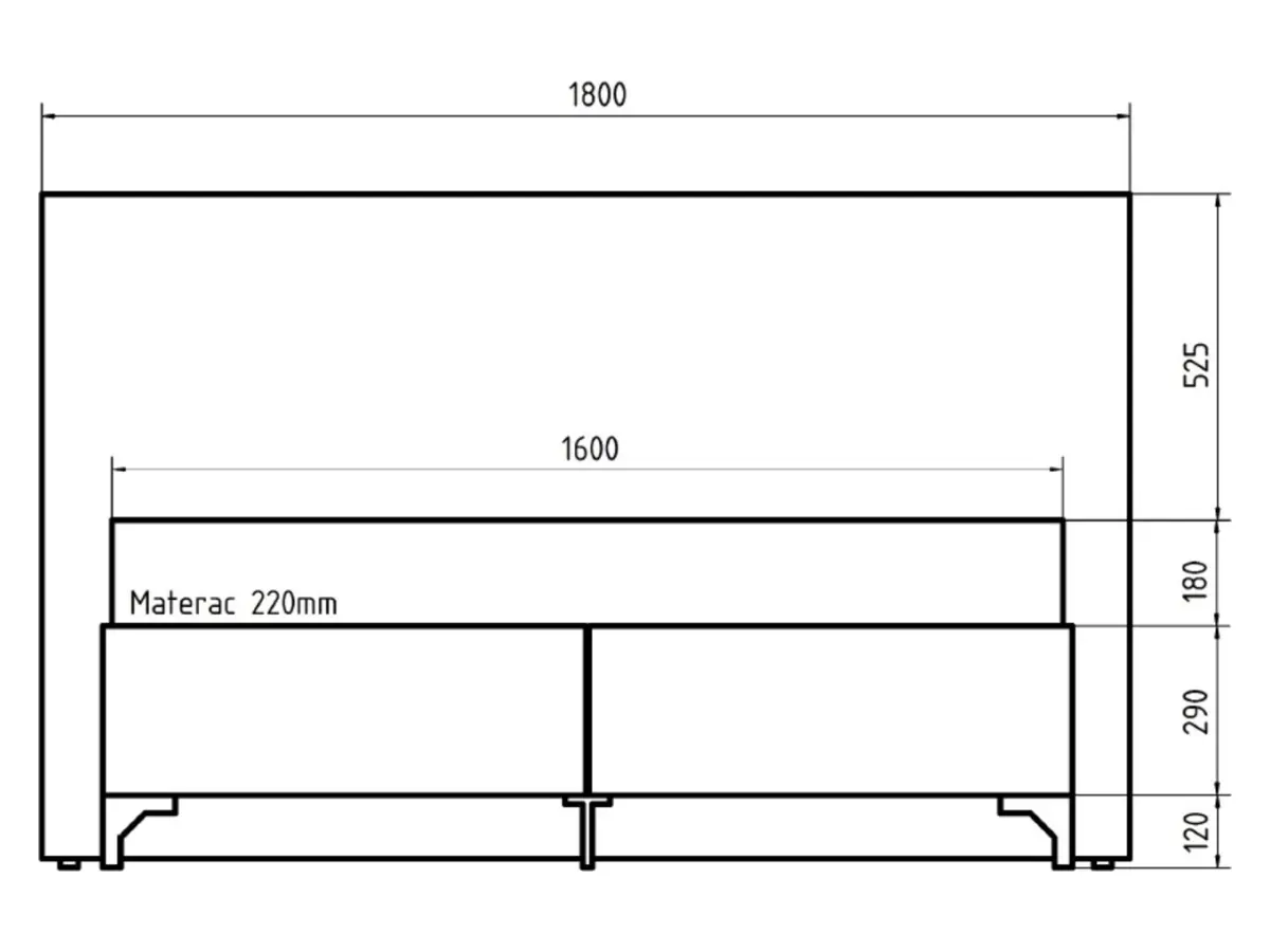 Cama continental Joy 160x200 con contenedores azul