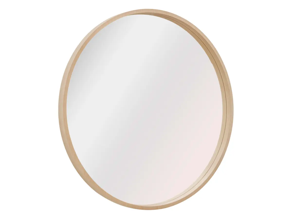 Espejo de pared con marco Circle 80 cm redondo marrón