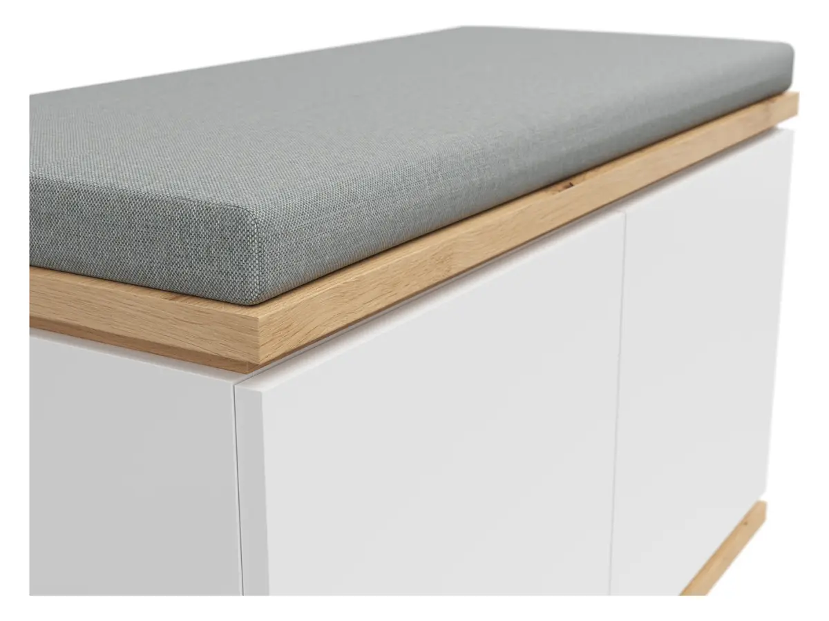 Zapatero Yamael 85 cm con asiento blanco