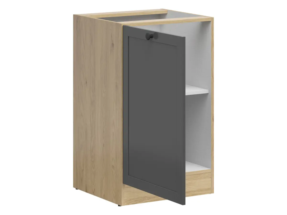 Нижний кухонный шкаф Junona Line 50 см левый с дверцей дуб бернштайн/графит