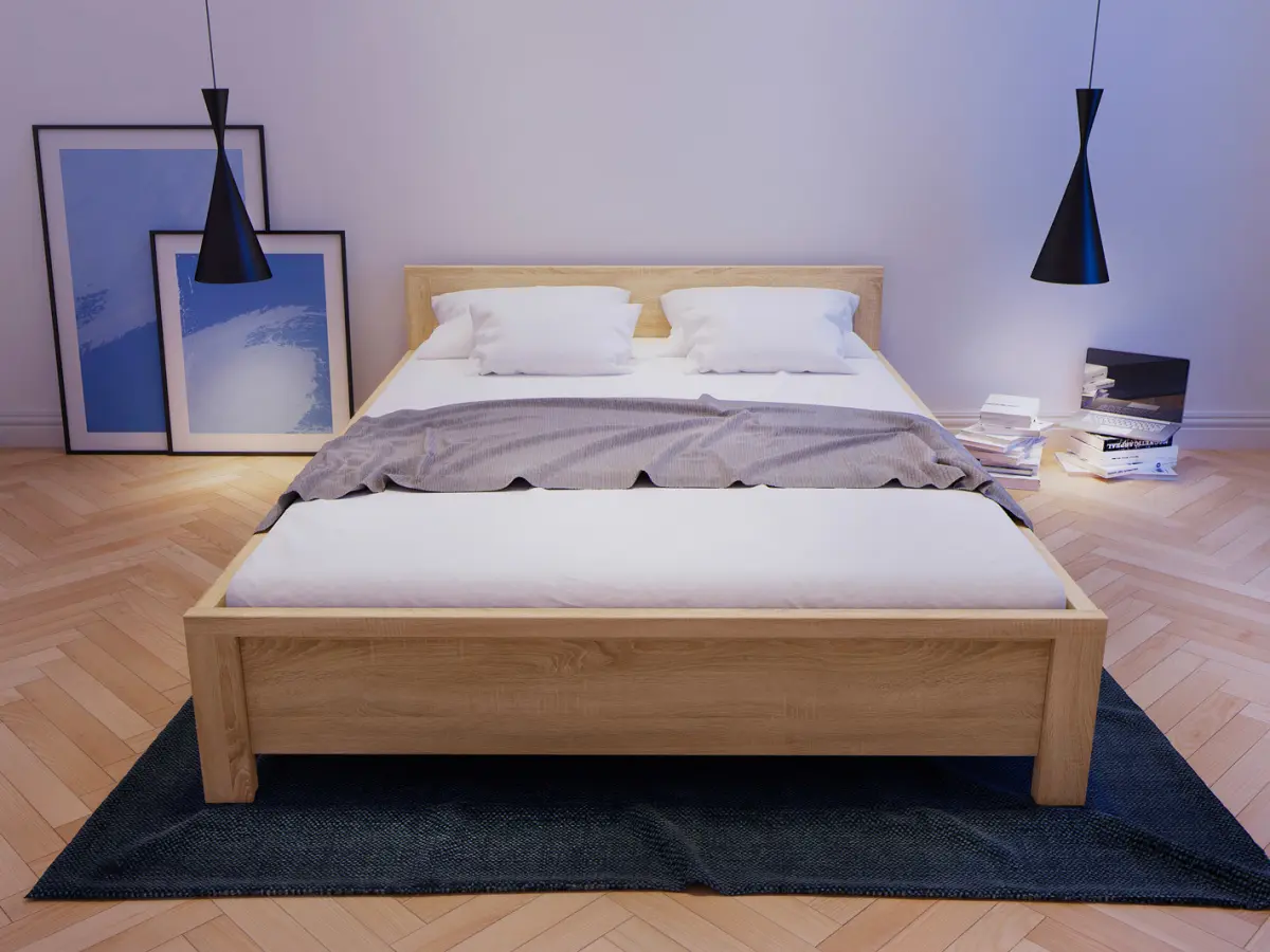 Cama Kaspian 140x200 roble sonoma