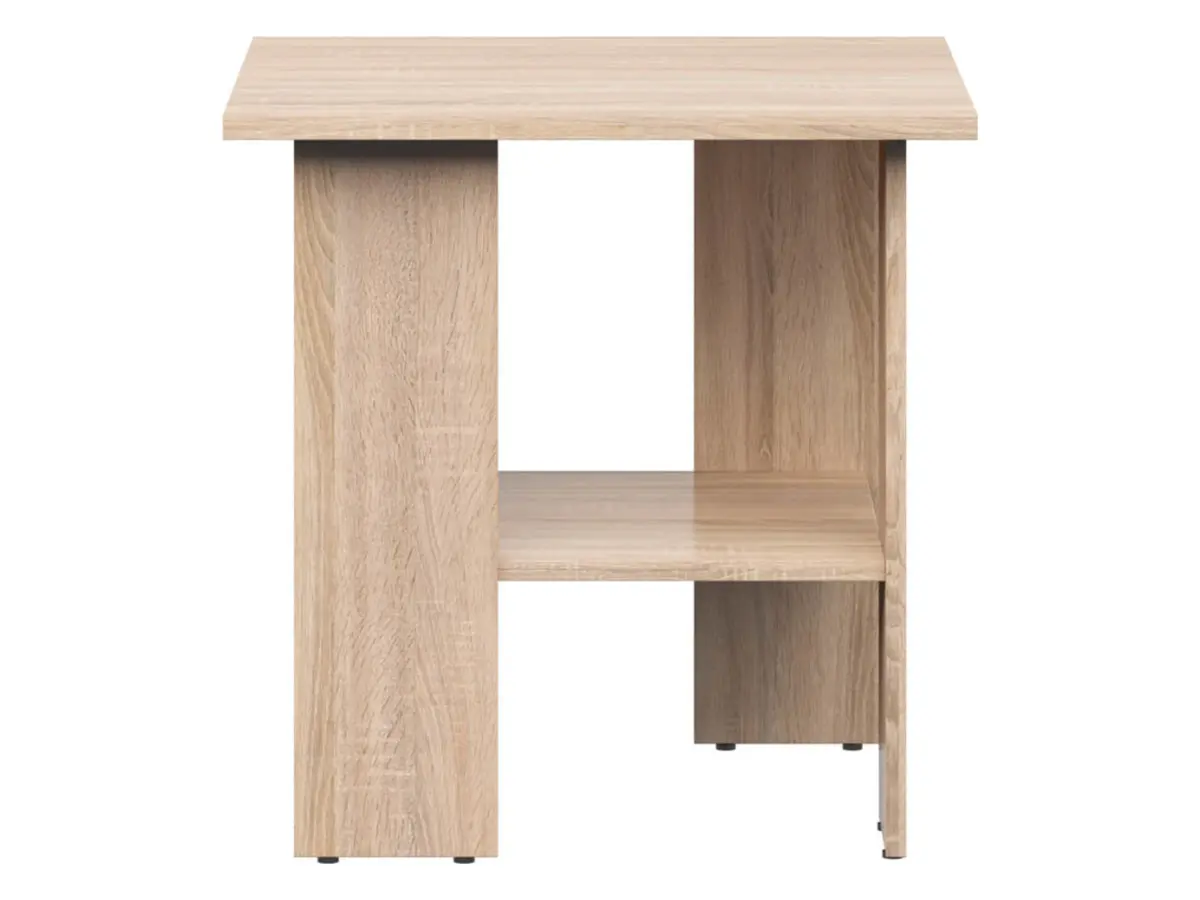 Mesa cuadrada Nepo Plus 55 cm con estante roble sonoma