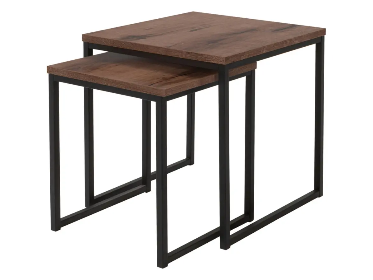 Juego de dos mesas de centro Aroz 40/50 cm roble monastery