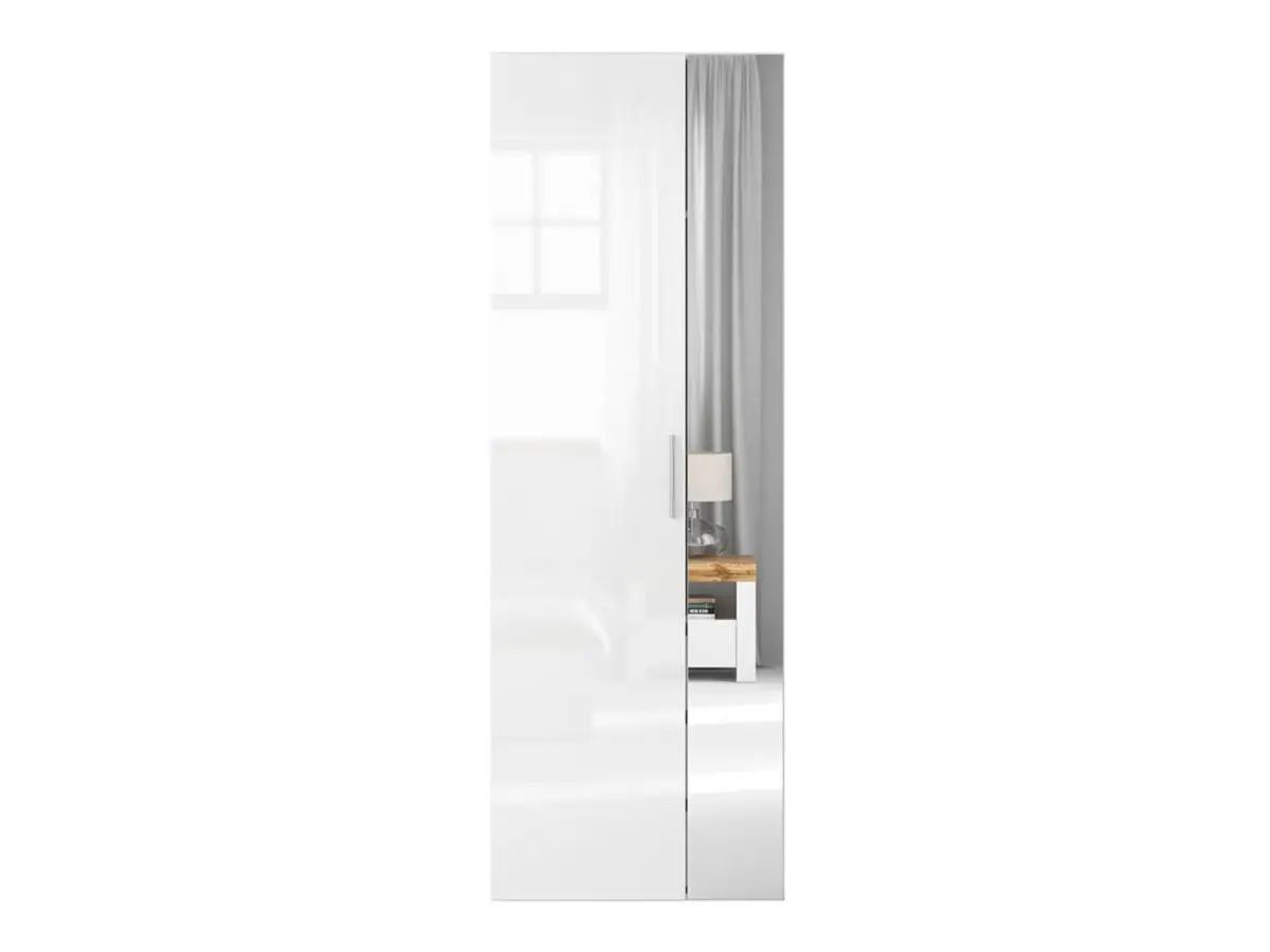 Armario de dos puertas Flex 75 cm con espejo blanco brillo