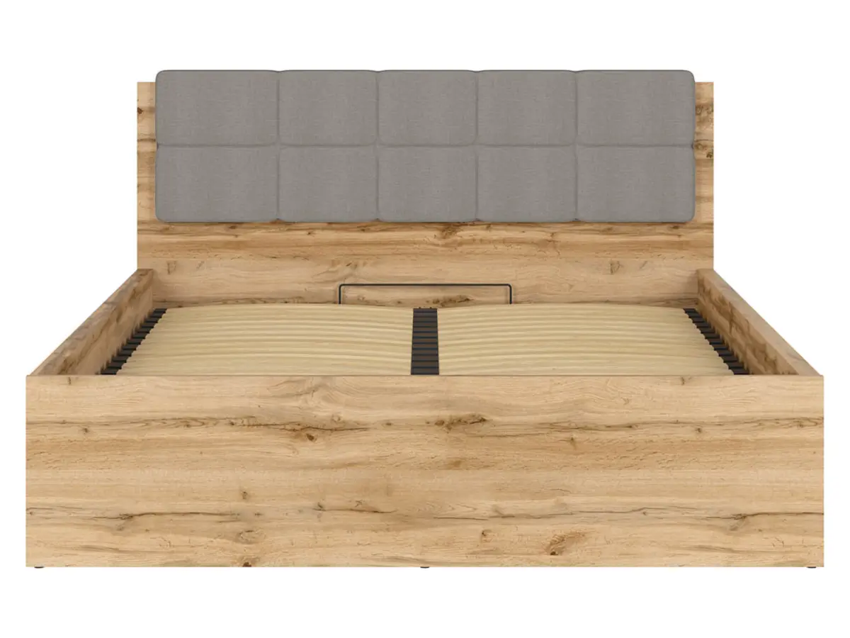 Łóżko Tetrix 160x200 ze stelażem i pojemnikiem dąb wotan