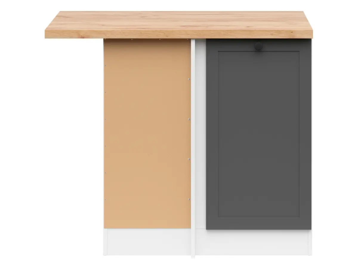 Armario de cocina inferior de esquina Junona Line izquierdo grafito con encimera ocupa el rincón 100x60 cm