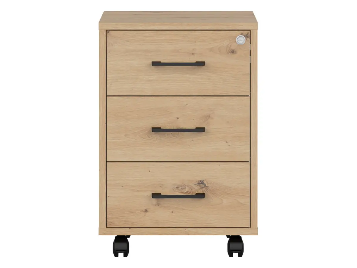 Cajonera Space Office 42 cm con 3 cajones roble artisan