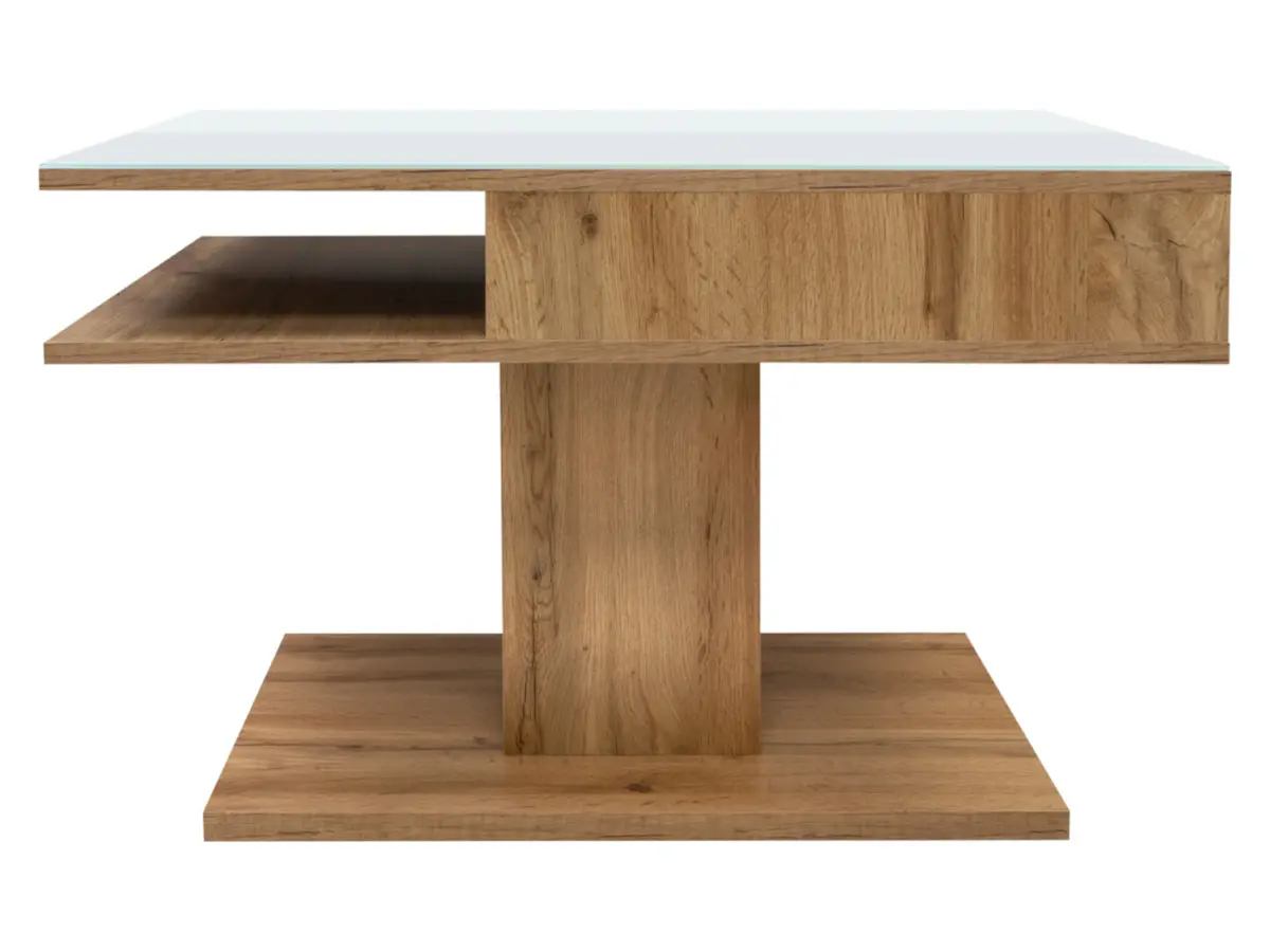 Mesa de centro Campo 80x60 blanco/roble wotan