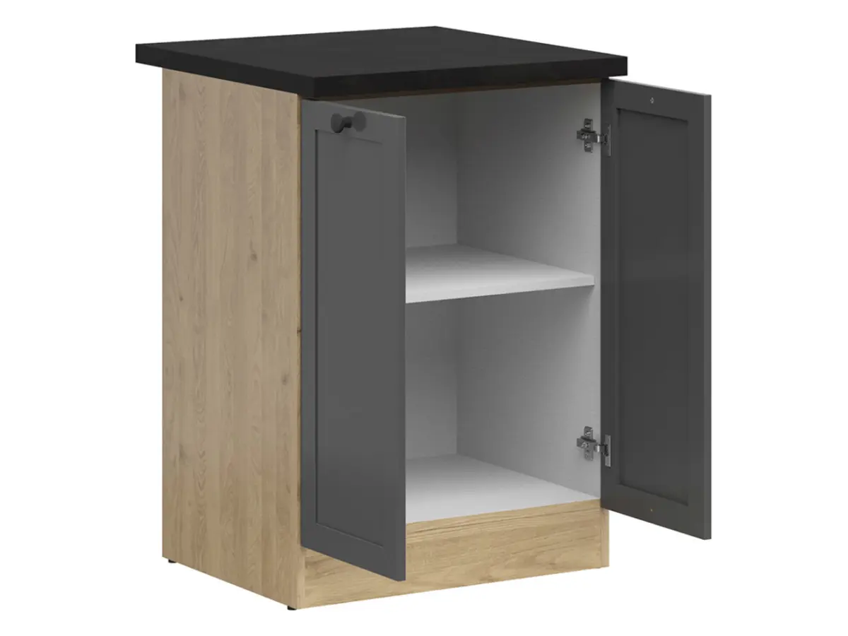 Mueble bajo de cocina Junona Line 60 cm de dos puertas grafito con encimera