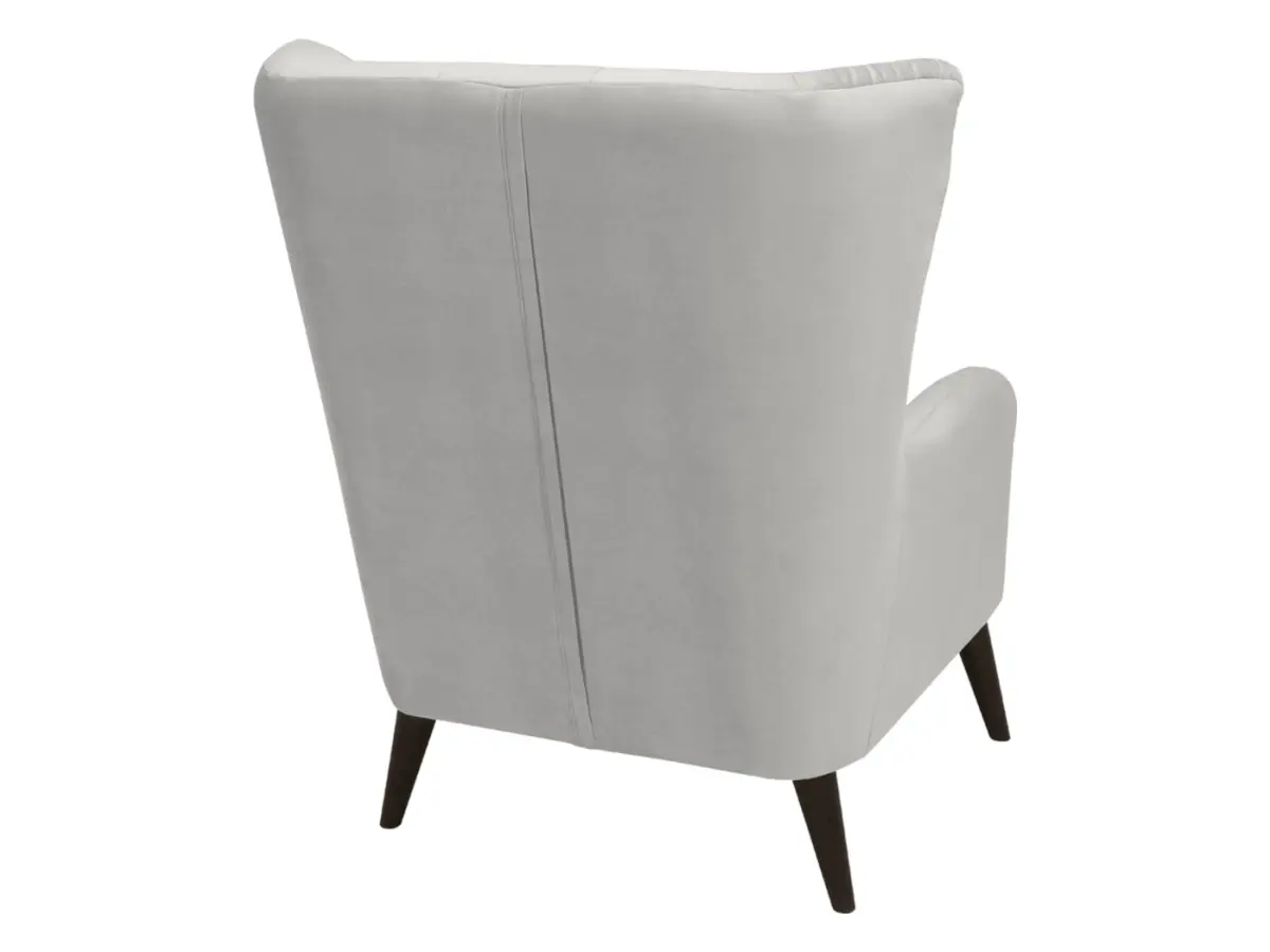 Sillón orejero Casey de terciopelo gris claro