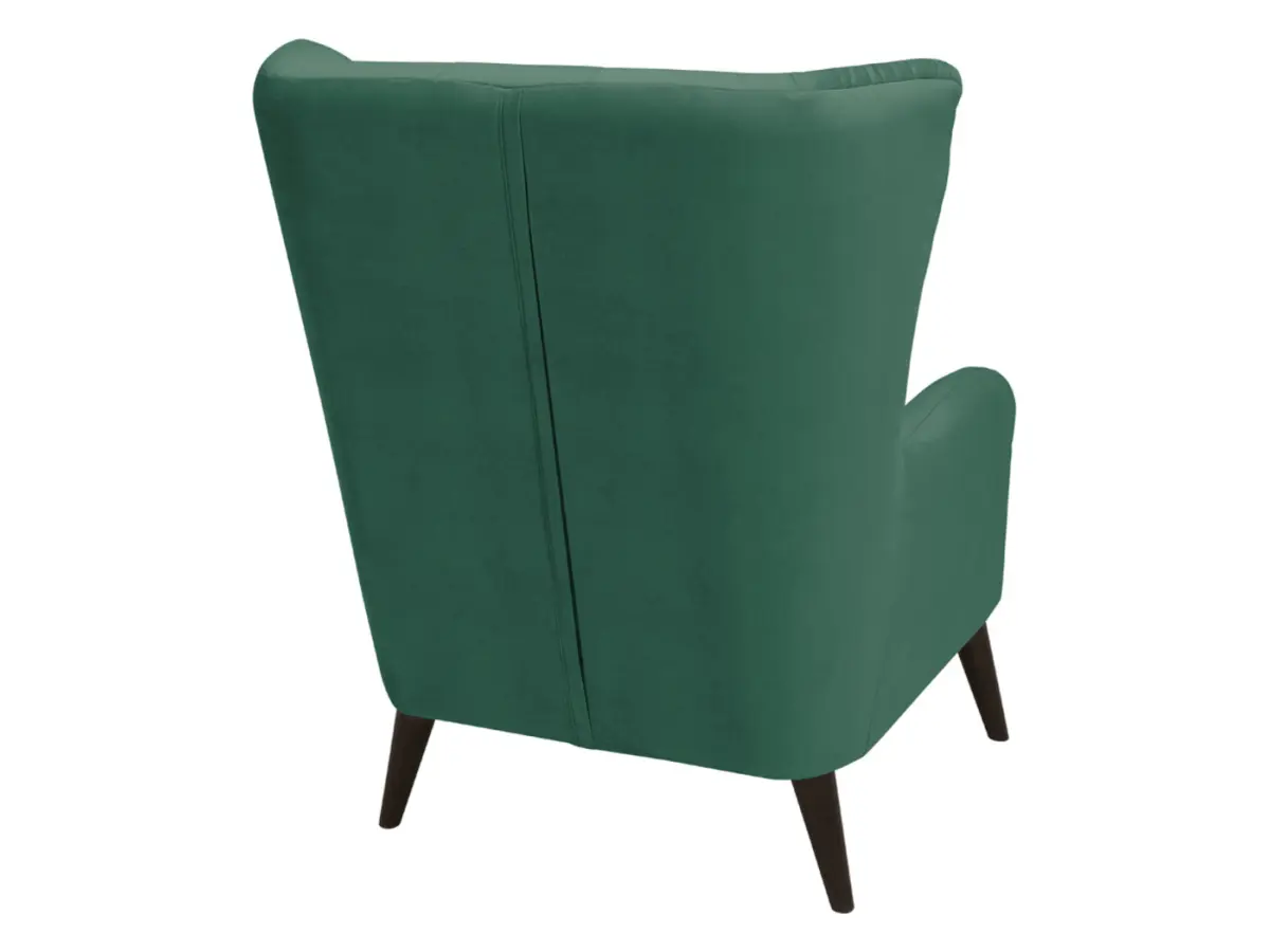 Sillón orejero Casey de terciopelo verde