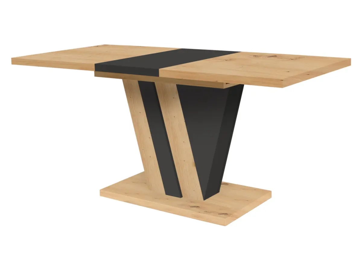 Mesa extensible Zatar 125/170x75 roble artisan/negro