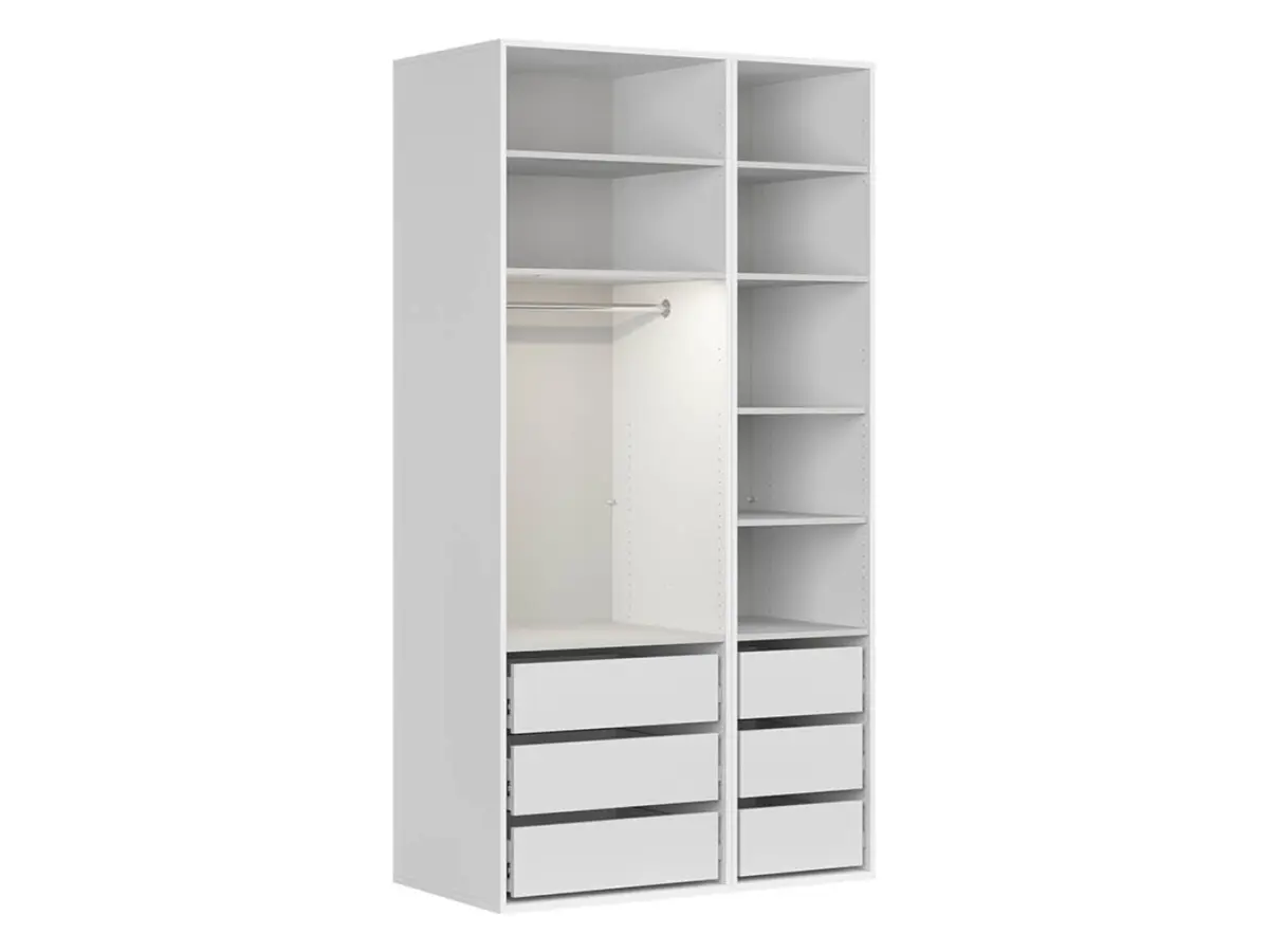 Armario modular Flex 125 cm con puertas y espejo blanco