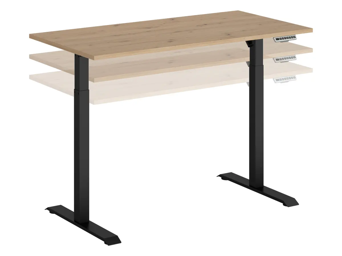 Biurko Space Office 140 cm z elektryczną regulacją dąb artisan