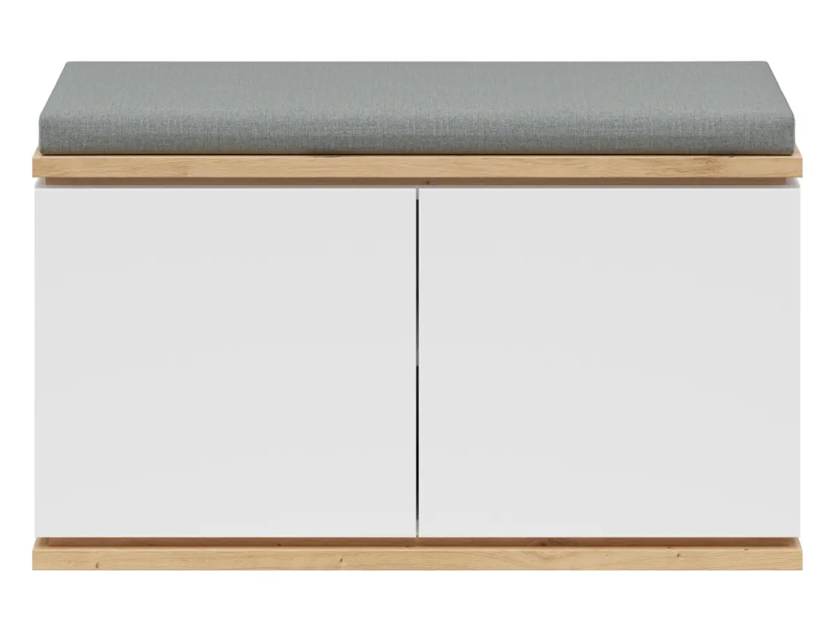 Zapatero Yamael 85 cm con asiento blanco