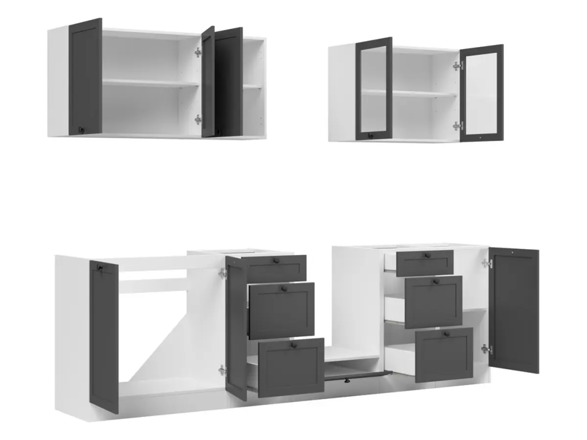 Conjunto de cocina Junona Line 260 cm grafito