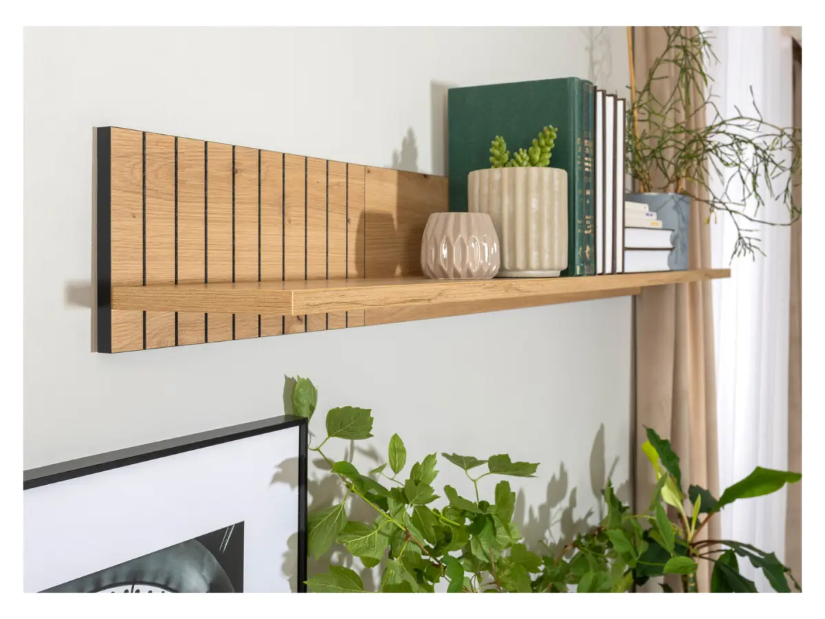 Estante de pared Lamea 135 cm roble artisan
