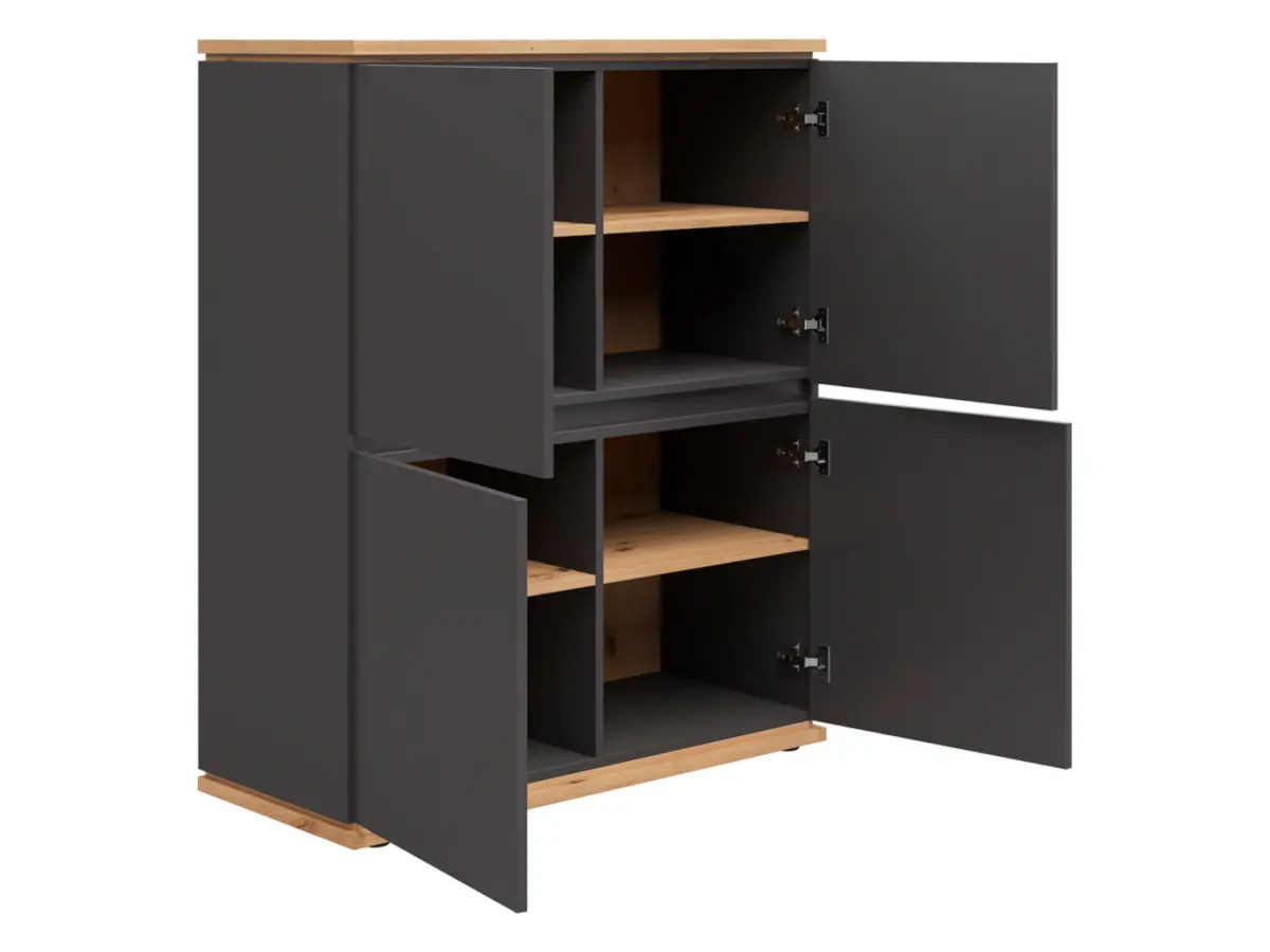 Armario Yamael 100 cm con 4 puertas grafito