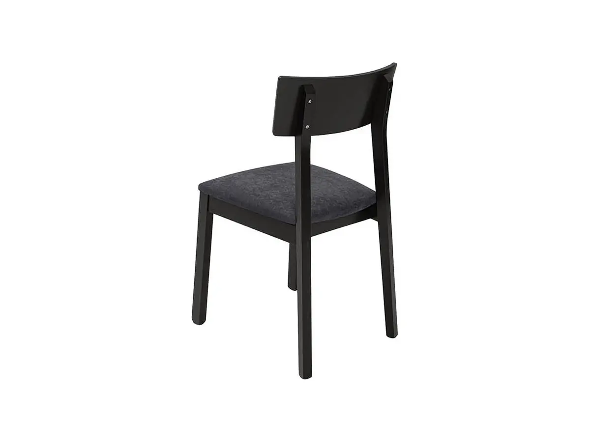 Silla tapizada Nina 2 de terciopelo gris oscuro