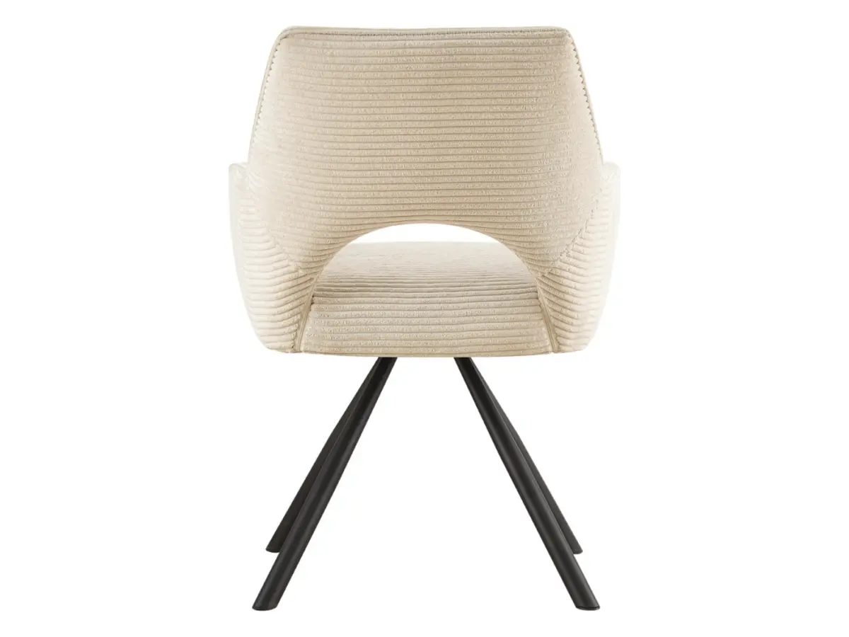 Silla tapizada Jason giratoria de pana crema