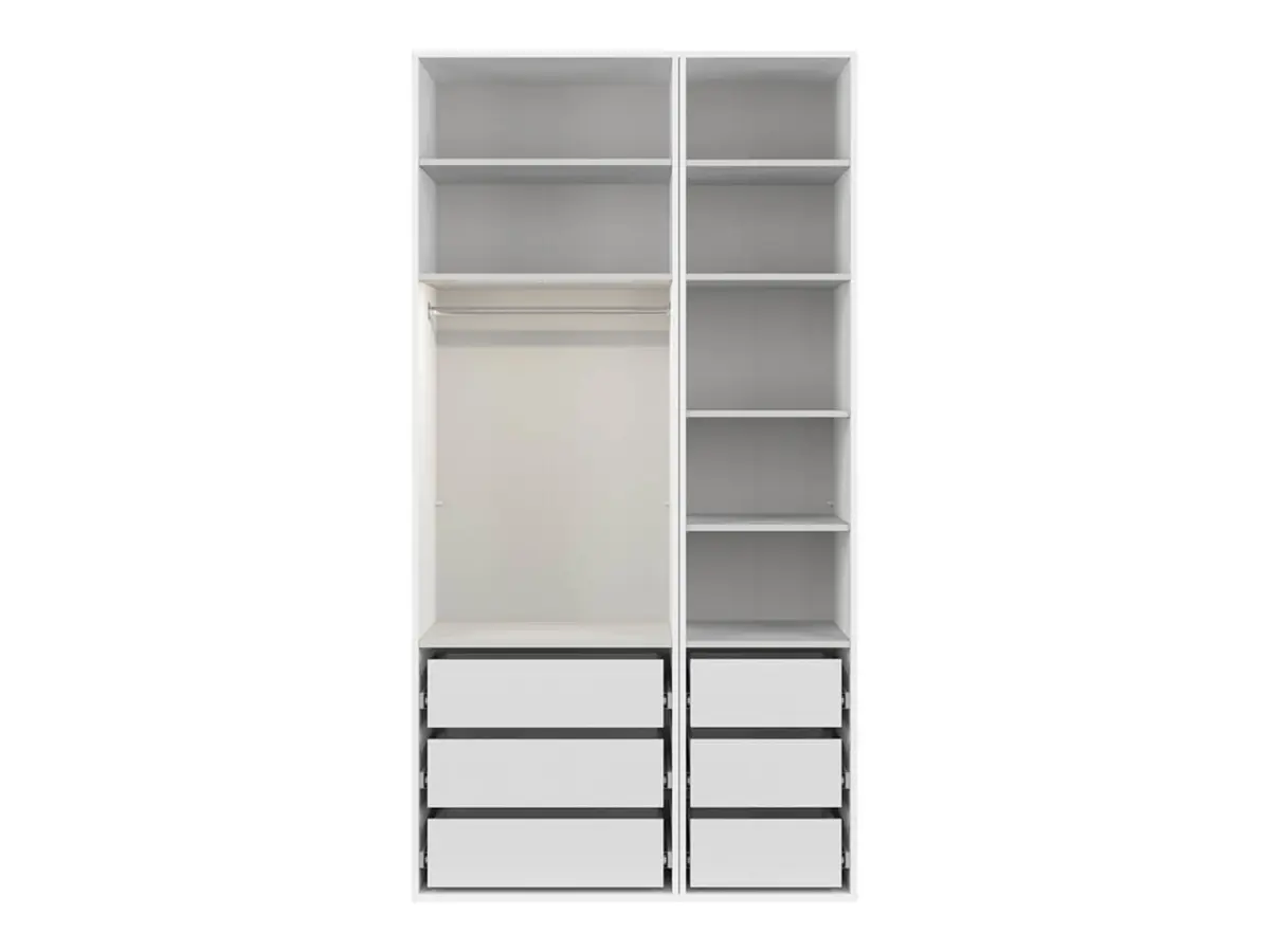 Armario modular Flex 125 cm con puertas y espejo blanco