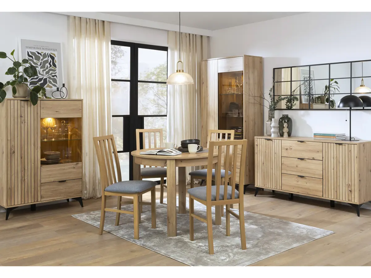 Vitrina alta Lamea 60 cm con puertas roble artisan