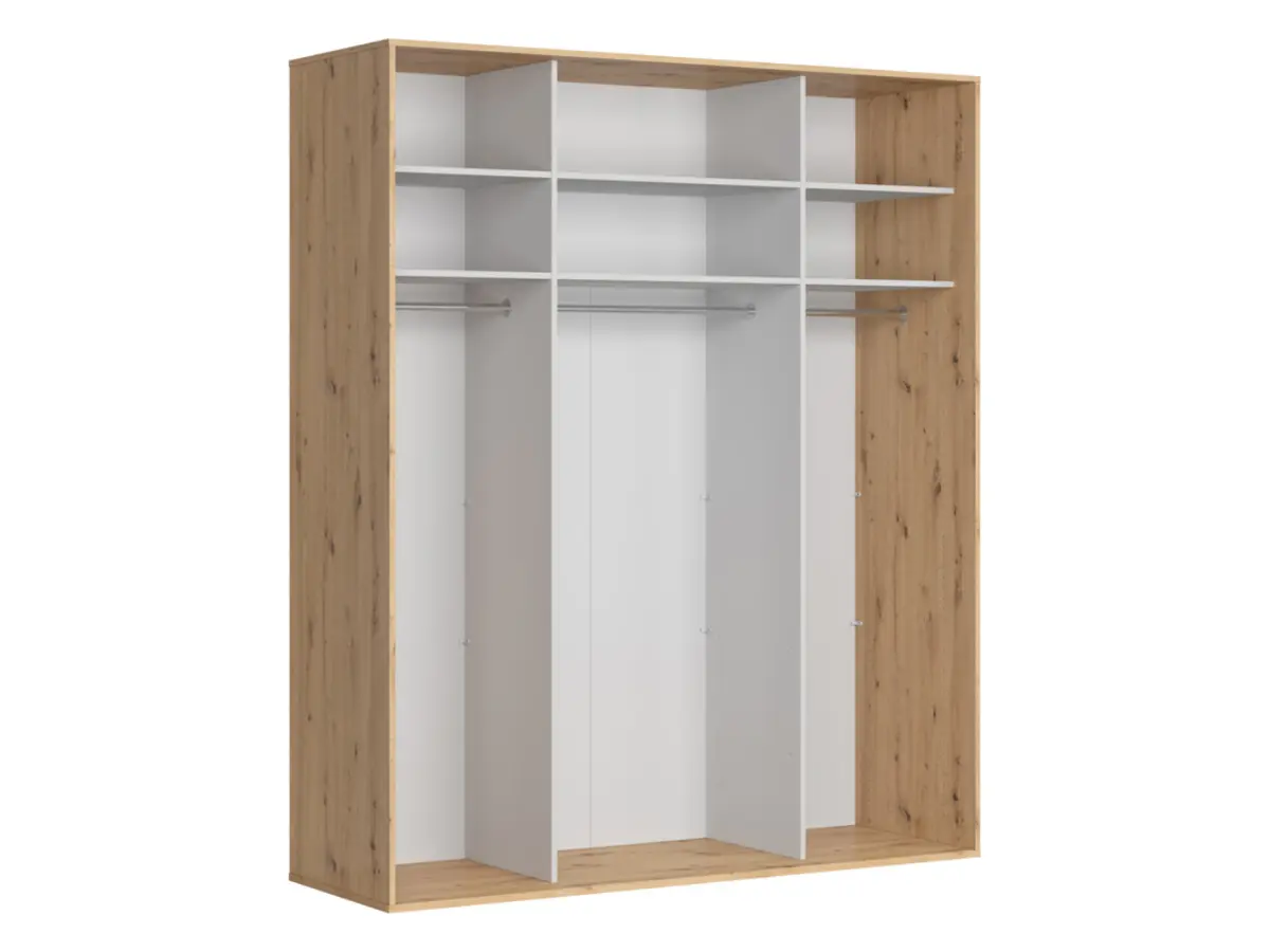 Armario corredero Flex 200 cm con espejo roble artisan