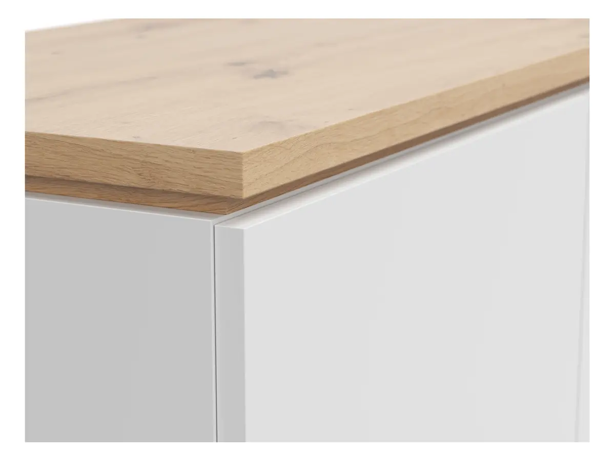 Cómoda Yamael 100 cm con 3 puertas y cajones blanca